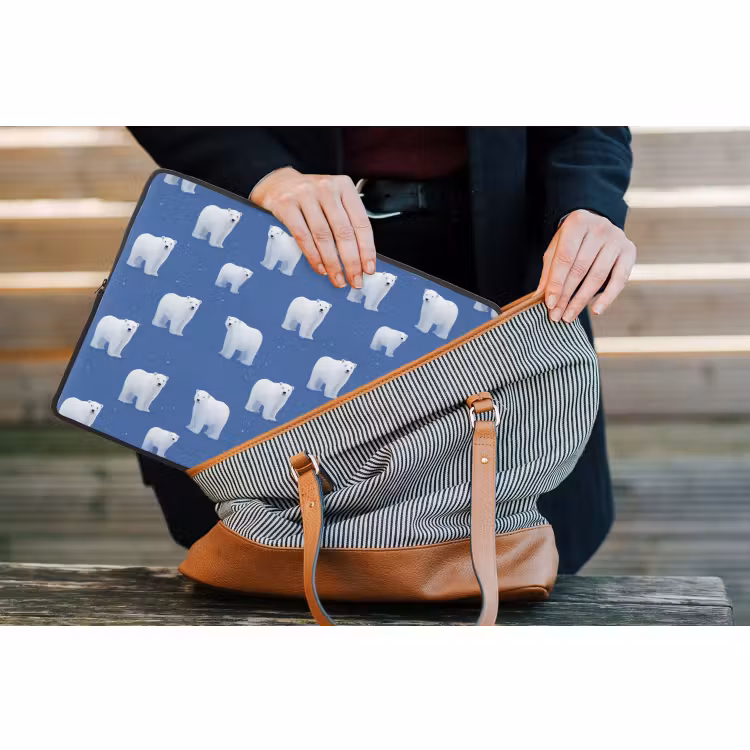 Laptop hülle - Eisbär - Muster - Blau — 4