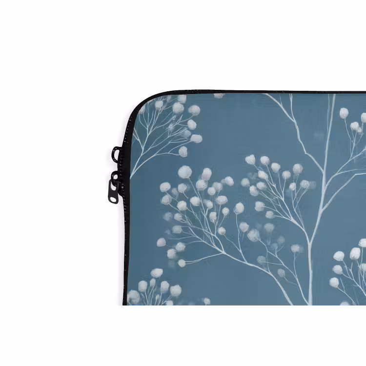 Laptop hülle - Äste - Beeren - Muster - Hellblau — 5