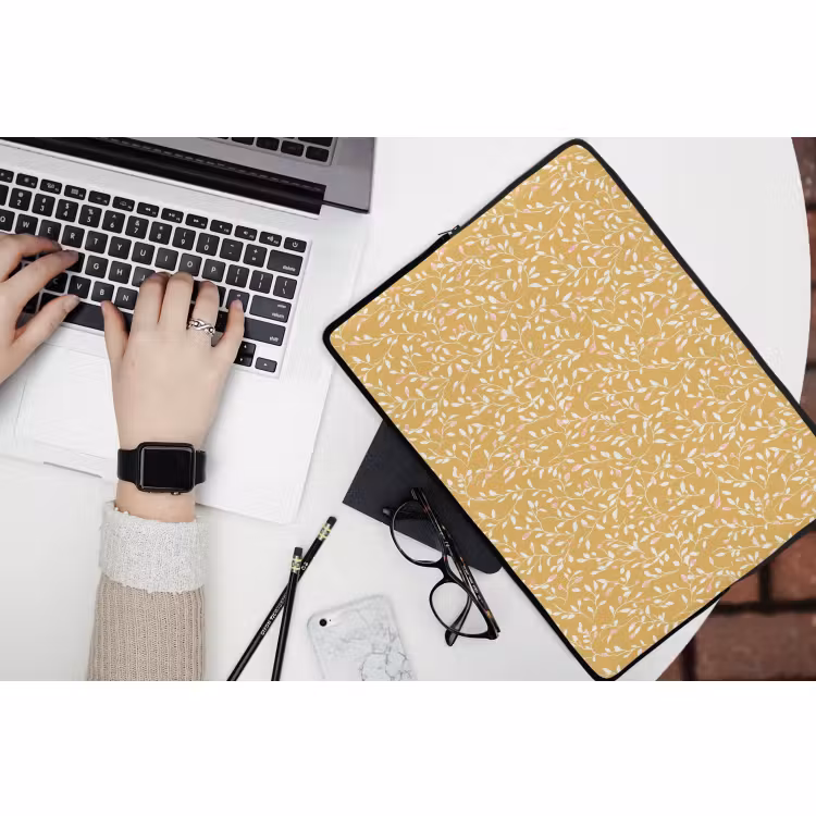 Laptop hülle - Äste - Muster - Ocker — 3