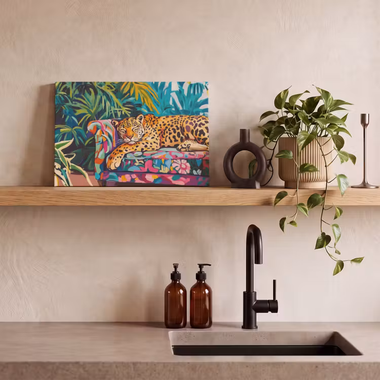 Leinwandbild - Leopard - Bunt - Tropisch — 2