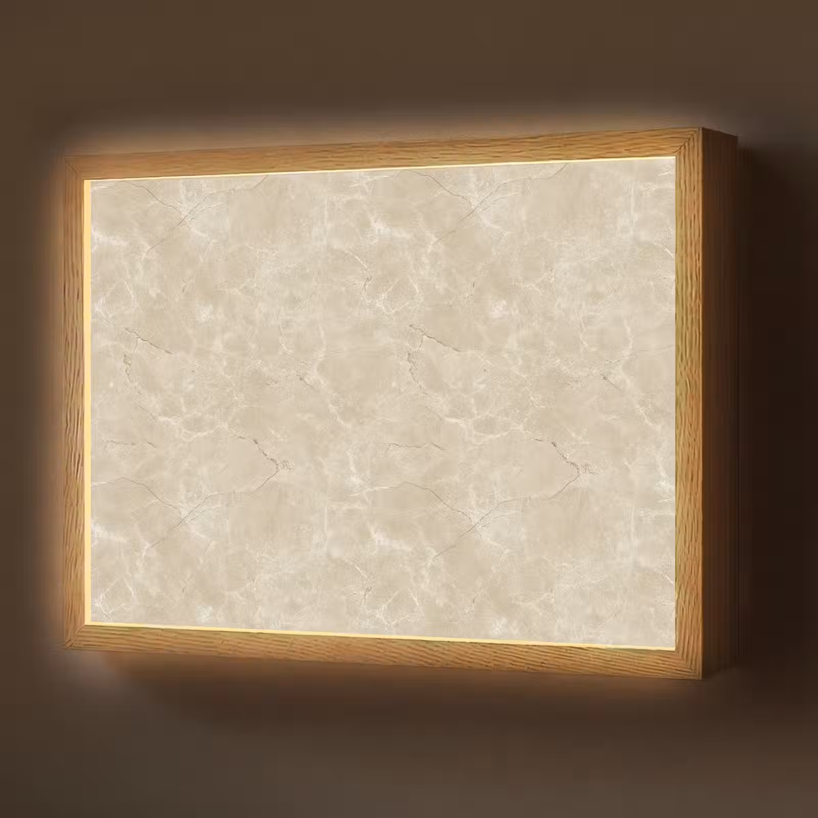 Lightbox - Wandleuchte - Hellbeige - Marmor - Diffusionsäderung — 1