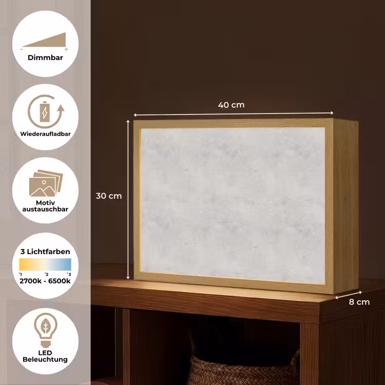 Lightbox - Wandleuchte - Grau - Konkret - Neutral — 9