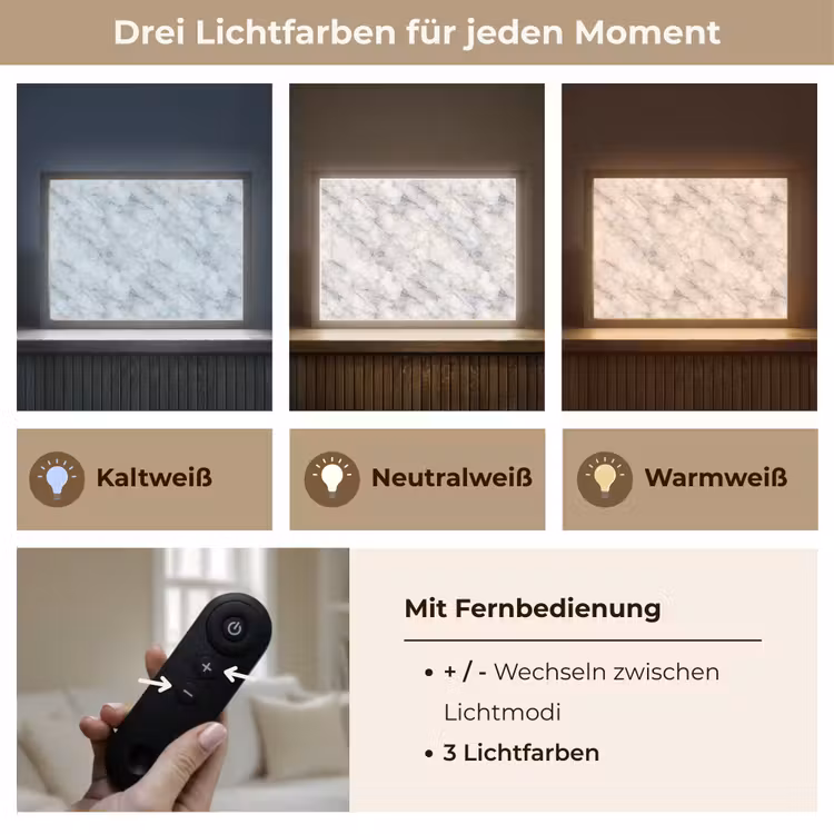 Lightbox - Wandleuchte - Grau - Marmor - Detailliert — 7