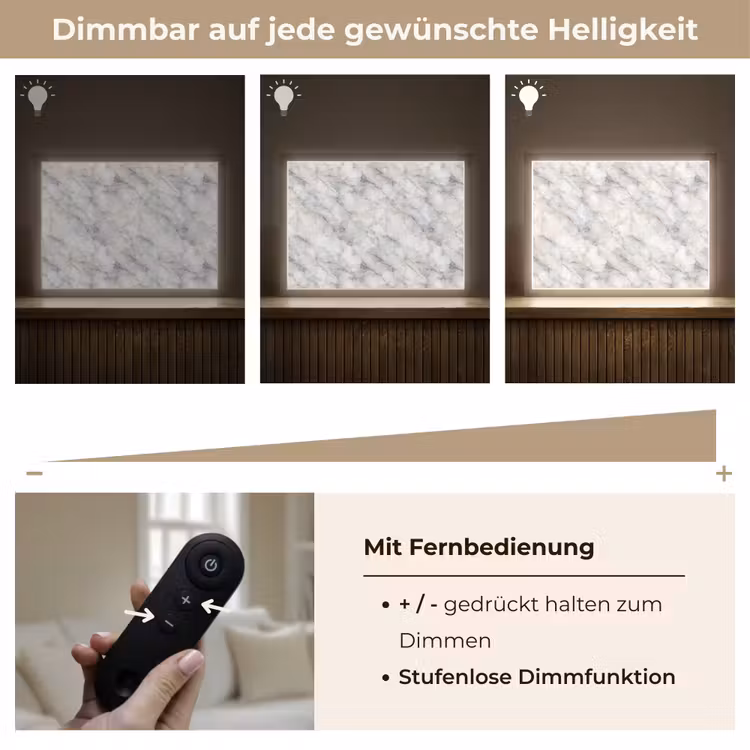 Lightbox - Wandleuchte - Grau - Marmor - Detailliert — 8
