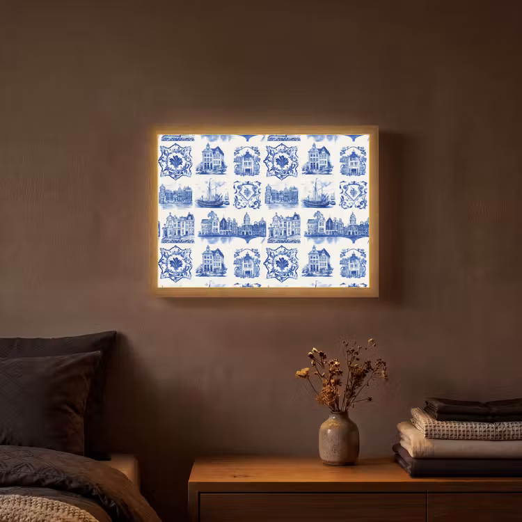 Lightbox - Wandleuchte - Häuser - Schiffe - Blau — 3