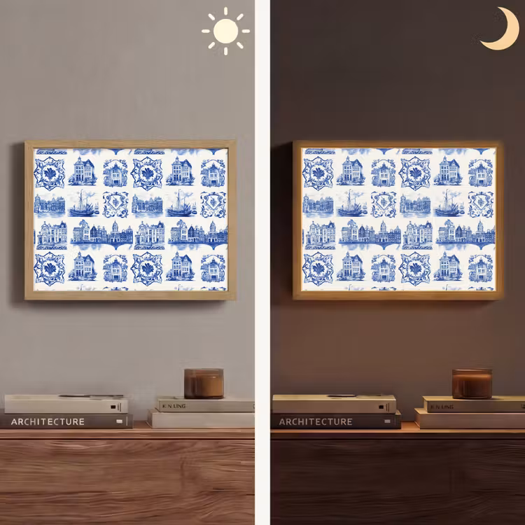 Lightbox - Wandleuchte - Häuser - Schiffe - Blau — 5