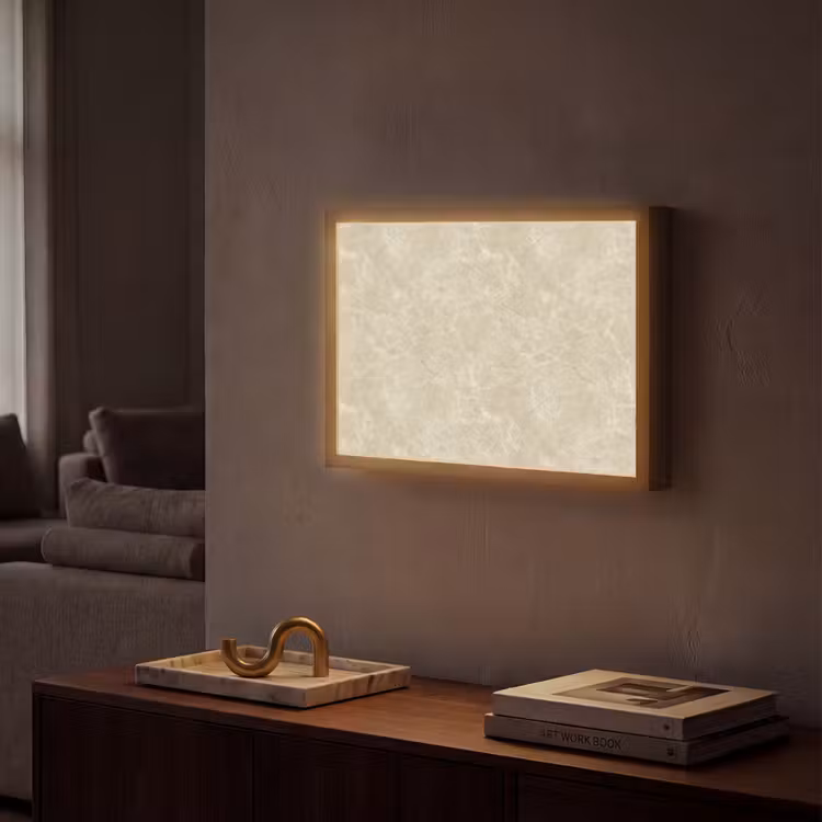 Lightbox - Wandleuchte - Hellbeige - Marmor - Diffusionsäderung — 2