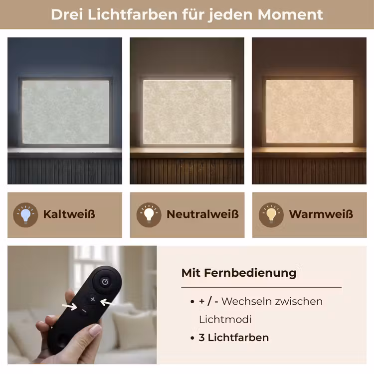 Lightbox - Wandleuchte - Hellbeige - Marmor - Diffusionsäderung — 7