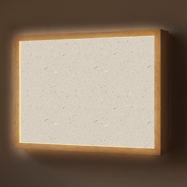 Lightbox - Wandleuchte - Hellbeige - Terrazzo - Grau — 1