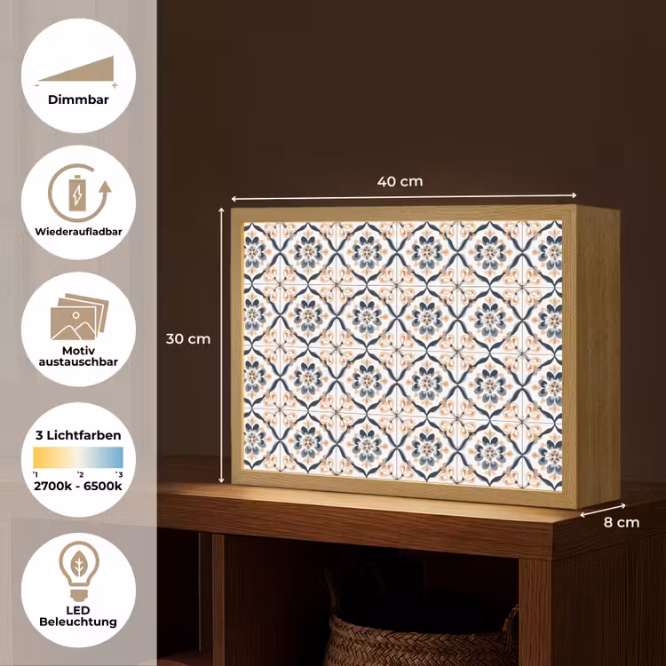 Lightbox - Wandleuchte - Blattform - Muster - Farbenfroh — 9