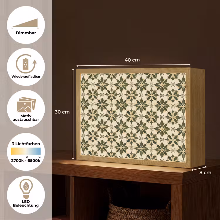 Lightbox - Wandleuchte - Fliese - Muster - Grün — 9