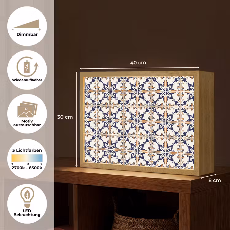 Lightbox - Wandleuchte - Klassisch - Gemustert - Farbenfroh — 9