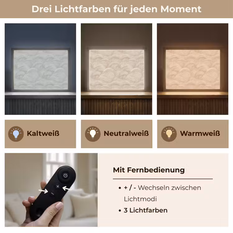 Lightbox - Wandleuchte - Bögen - Muster - Beige — 7