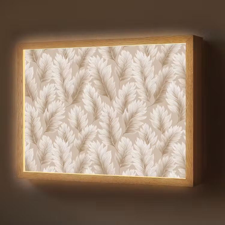 Lightbox - Wandleuchte - Botanisch - Muster - Beige — 1
