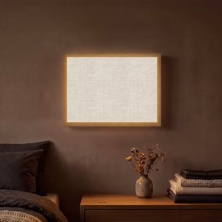 Lightbox - Wandleuchte - Leinen - Textur - Beige — 3