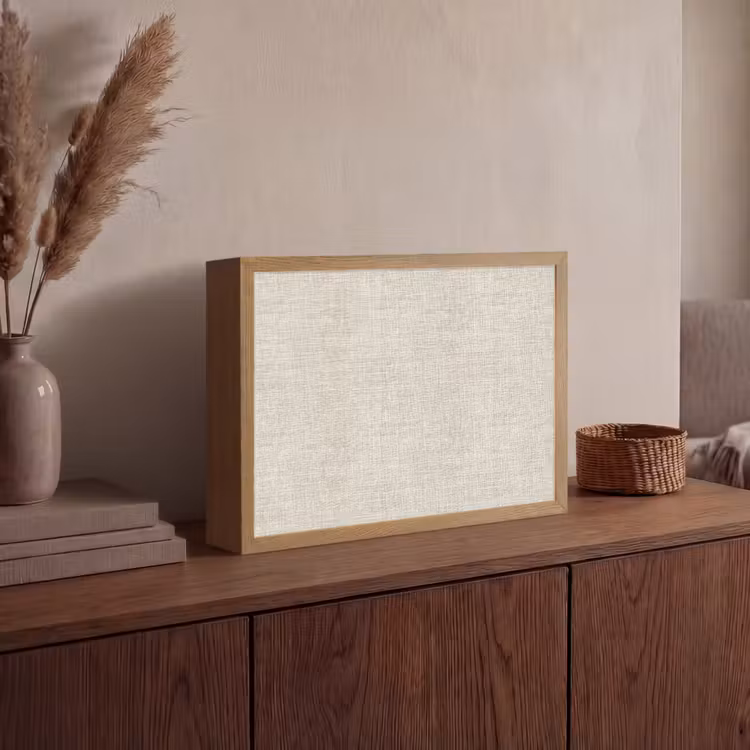 Lightbox - Wandleuchte - Leinen - Textur - Beige — 4
