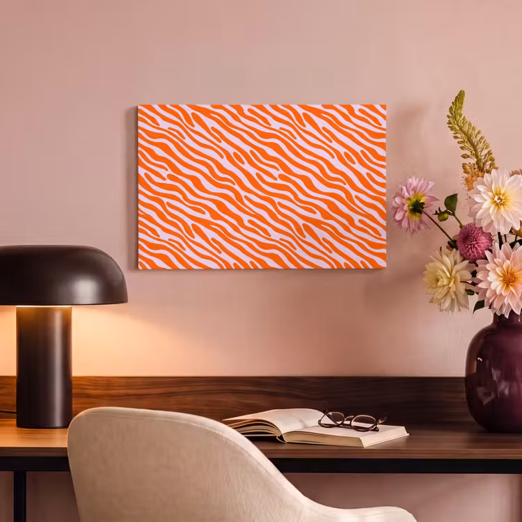 Leinwandbild - Streifen - Dynamisch - Orange — 3