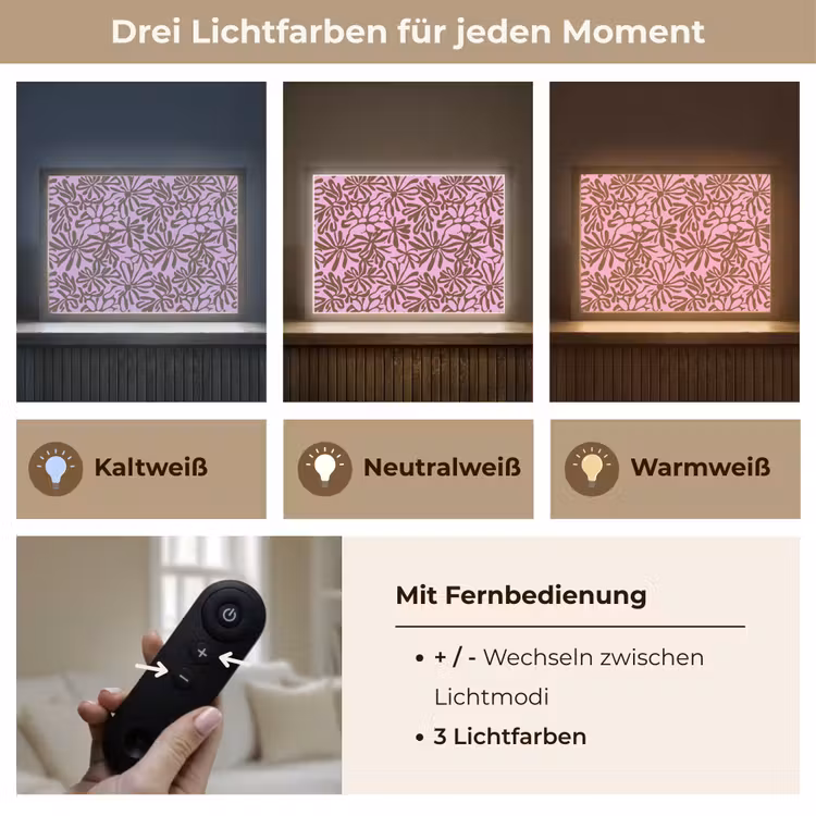Lightbox - Wandleuchte - Bio - Muster - Rosa — 7