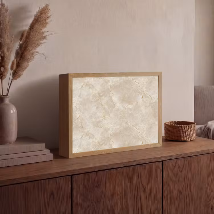 Lightbox - Wandleuchte - Hellbeige - Marmor - Adern — 4
