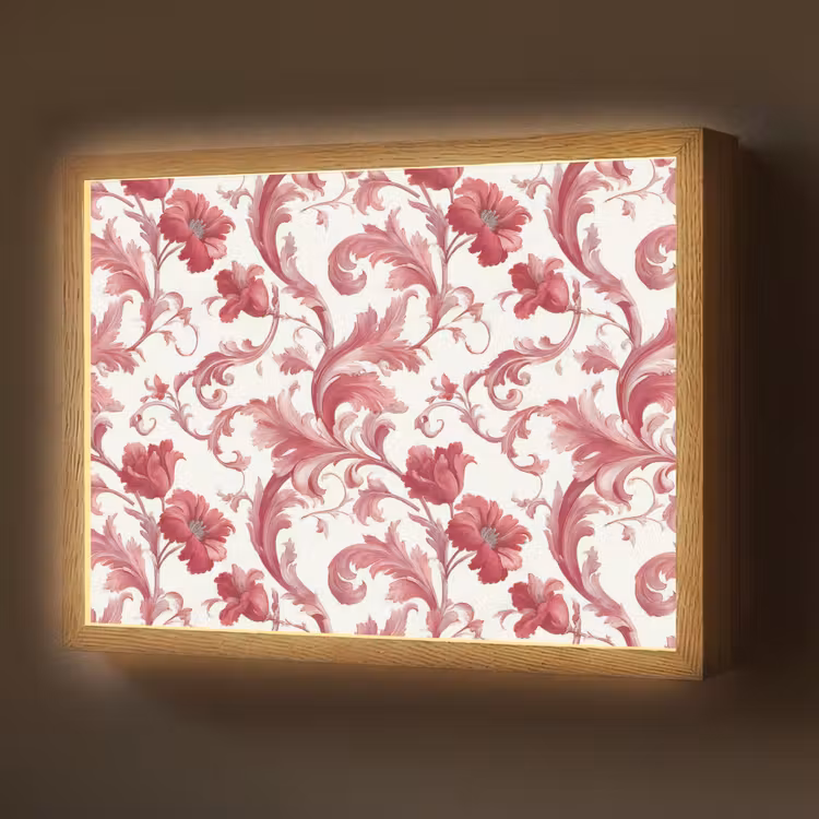 Lightbox - Wandleuchte - Barock - Muster - Rot — 1