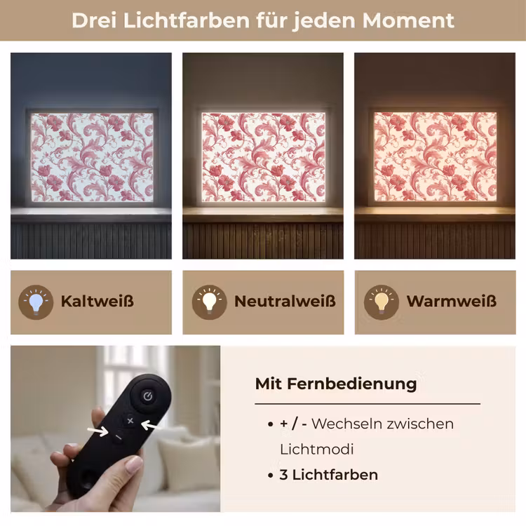 Lightbox - Wandleuchte - Barock - Muster - Rot — 7