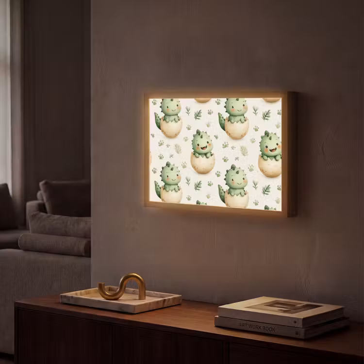 Lightbox - Wandleuchte - Dino - Eier - Grün — 2