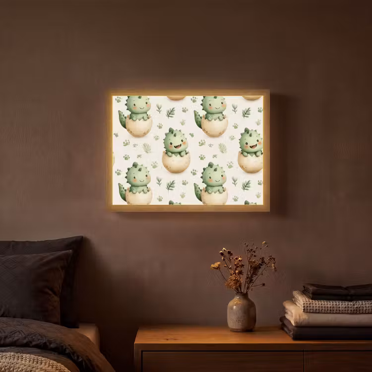 Lightbox - Wandleuchte - Dino - Eier - Grün — 3