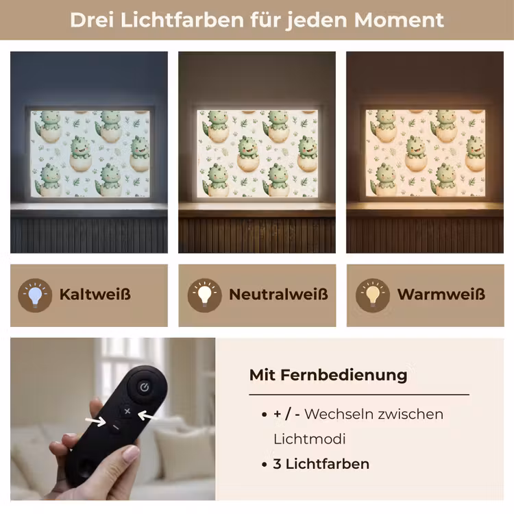 Lightbox - Wandleuchte - Dino - Eier - Grün — 7