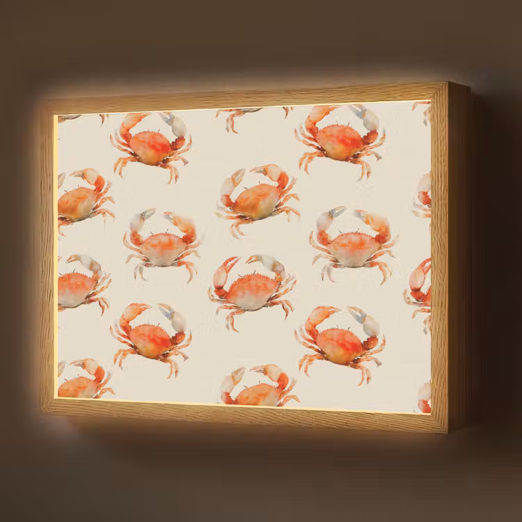 Lightbox - Wandleuchte - Krabben - Muster - Orange — 1