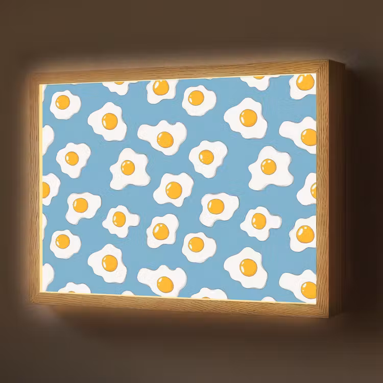 Lightbox - Wandleuchte - Eier - Eigelb - Blau — 1