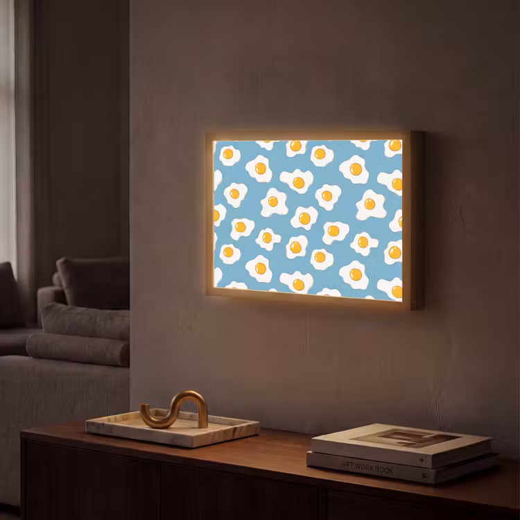 Lightbox - Wandleuchte - Eier - Eigelb - Blau — 2