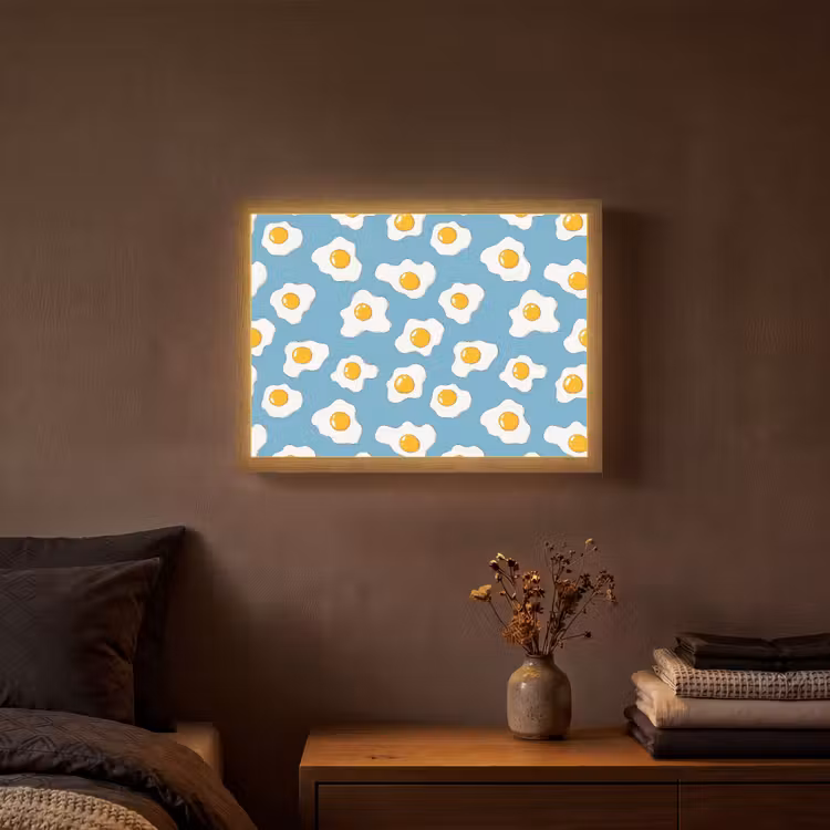 Lightbox - Wandleuchte - Eier - Eigelb - Blau — 3