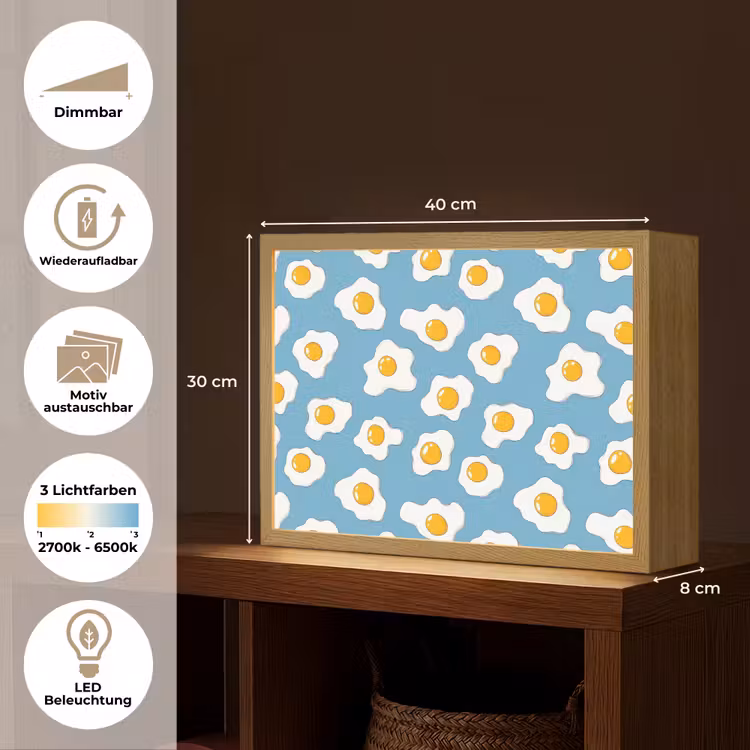 Lightbox - Wandleuchte - Eier - Eigelb - Blau — 9