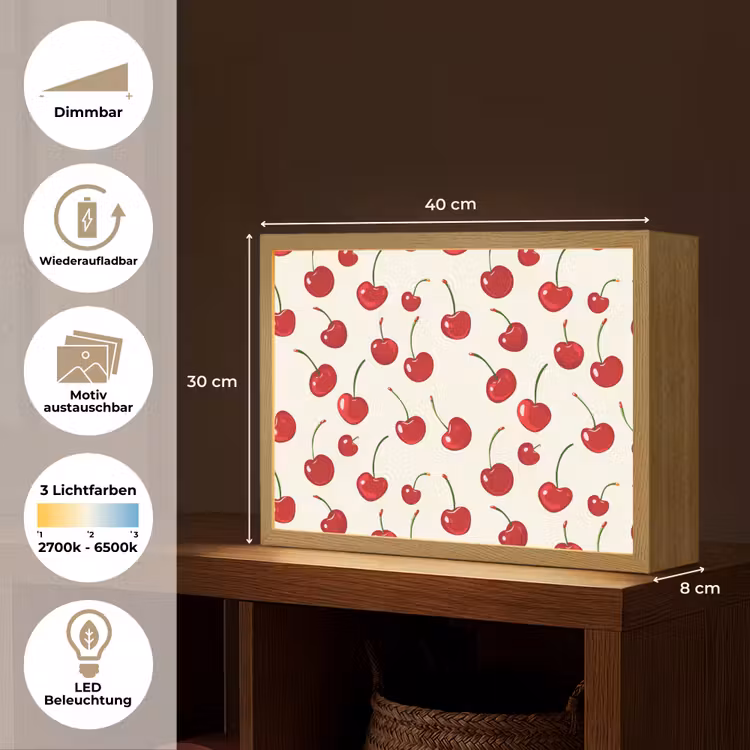 Lightbox - Wandleuchte - Kirsche - Minimalistisch - Rot — 9