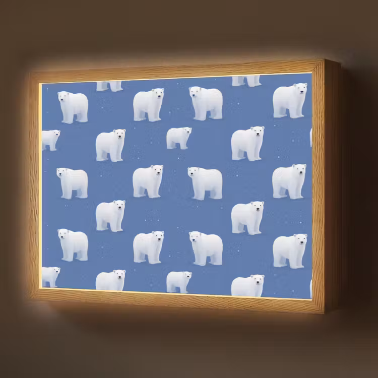Lightbox - Wandleuchte - Eisbär - Muster - Blau — 1