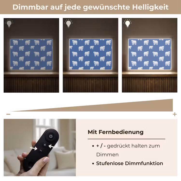 Lightbox - Wandleuchte - Eisbär - Muster - Blau — 8