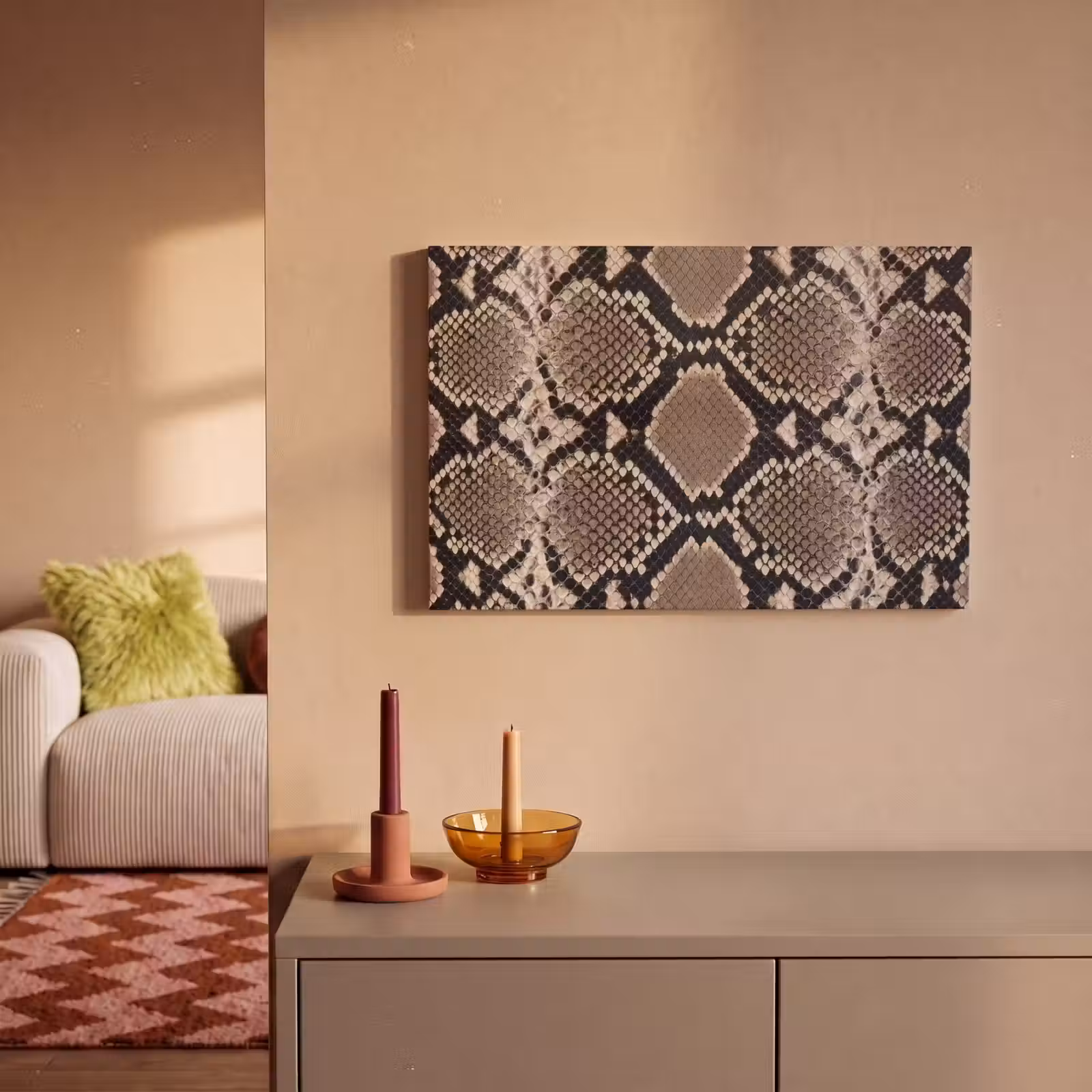Leinwandbild - Schlangendruck - Python - Braun — 1