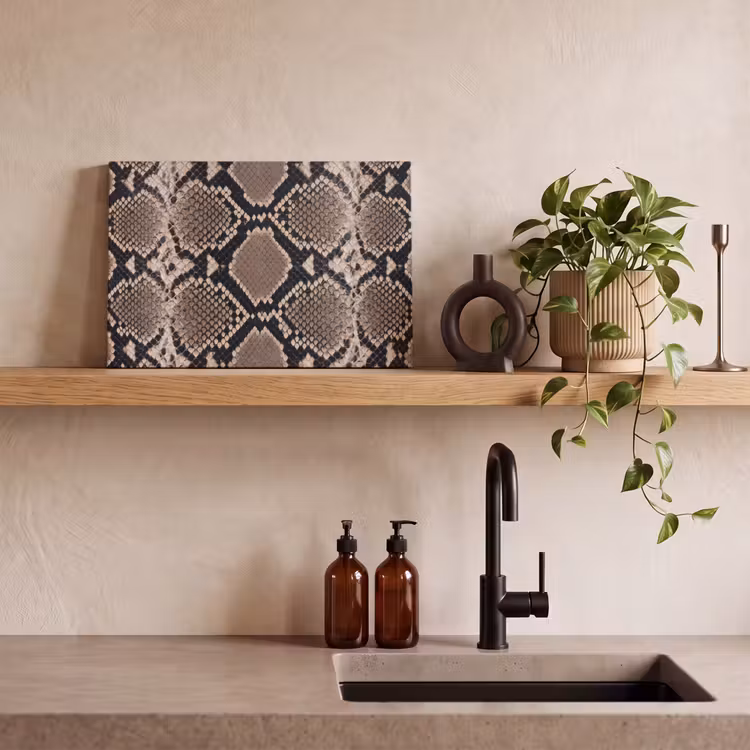 Leinwandbild - Schlangendruck - Python - Braun — 2
