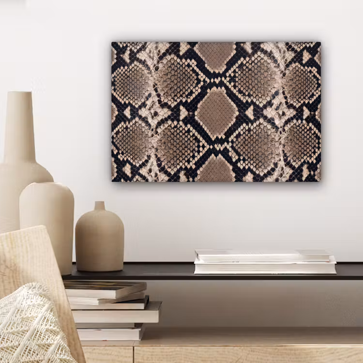 Leinwandbild - Schlangendruck - Python - Braun — 4
