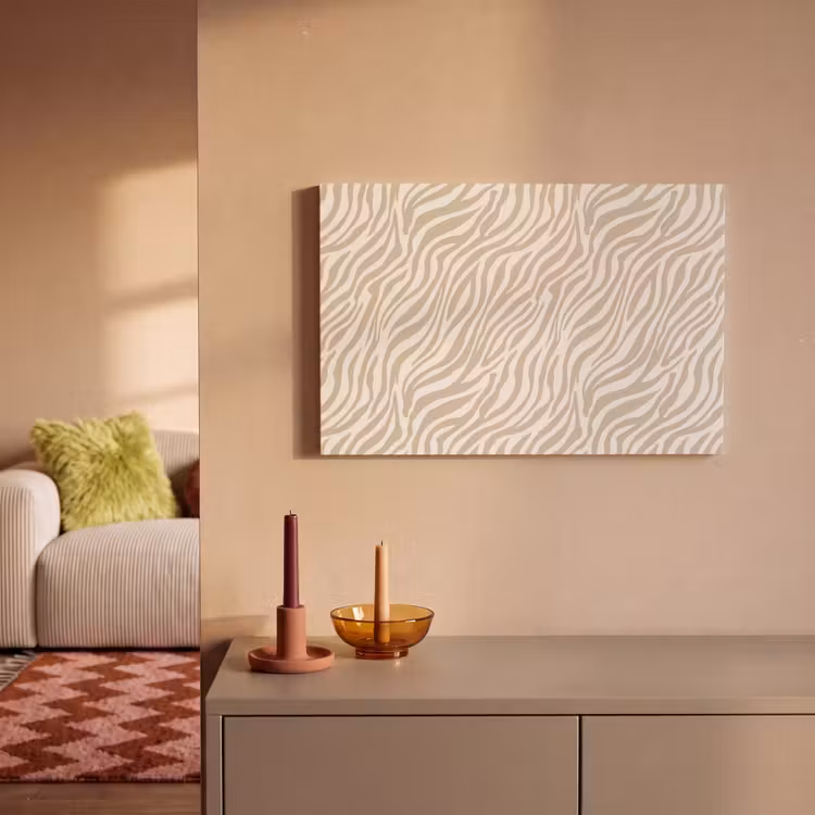 Leinwandbild - Zebra - Muster - Beige — 1