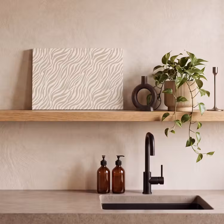 Leinwandbild - Zebra - Muster - Beige — 2