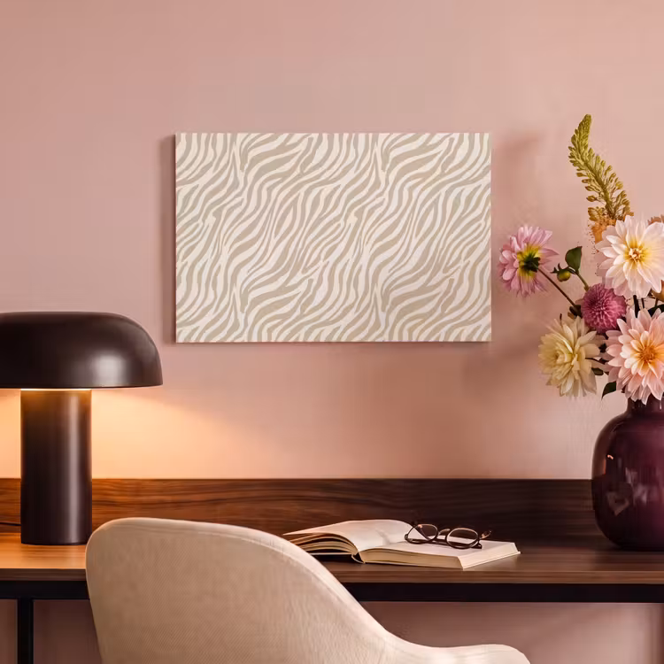 Leinwandbild - Zebra - Muster - Beige — 3