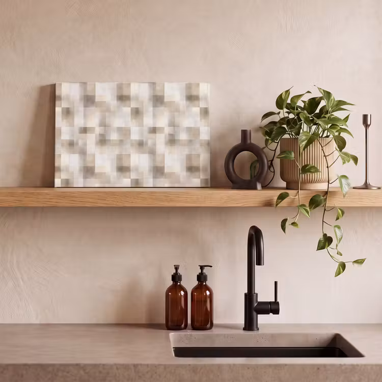 Leinwandbild - Textur - Leinen - Beige — 2