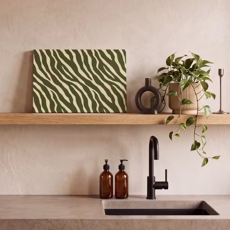 Leinwandbild - Zebra - Muster - Grün — 2