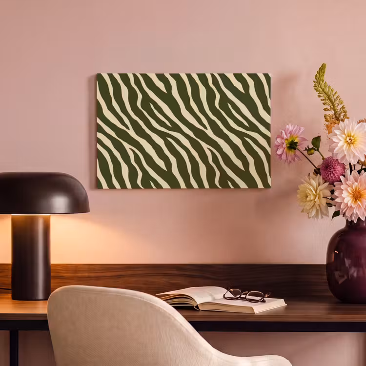Leinwandbild - Zebra - Muster - Grün — 3