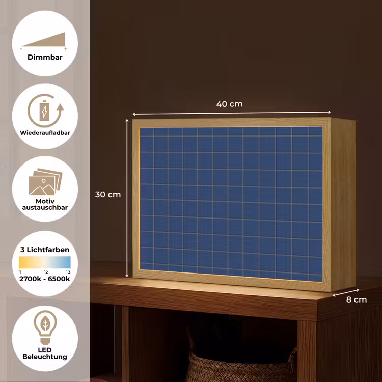 Lightbox - Wandleuchte - Fliese - Muster - Blau — 9