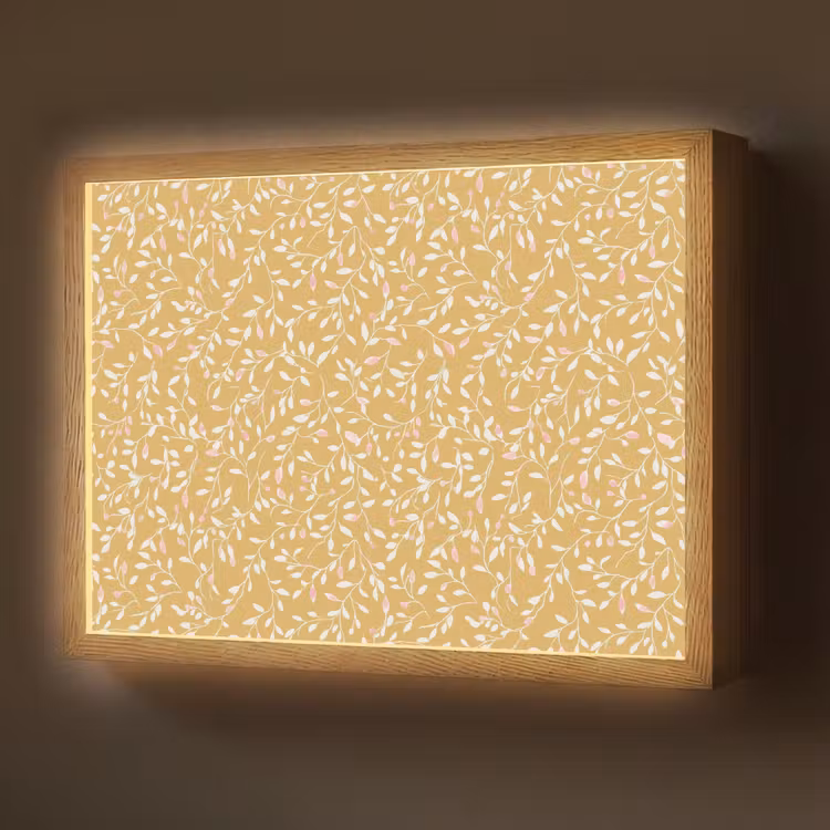 Lightbox - Wandleuchte - Äste - Muster - Ocker — 1