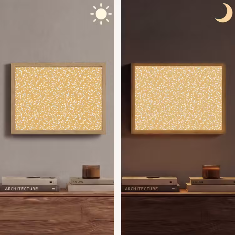 Lightbox - Wandleuchte - Äste - Muster - Ocker — 5
