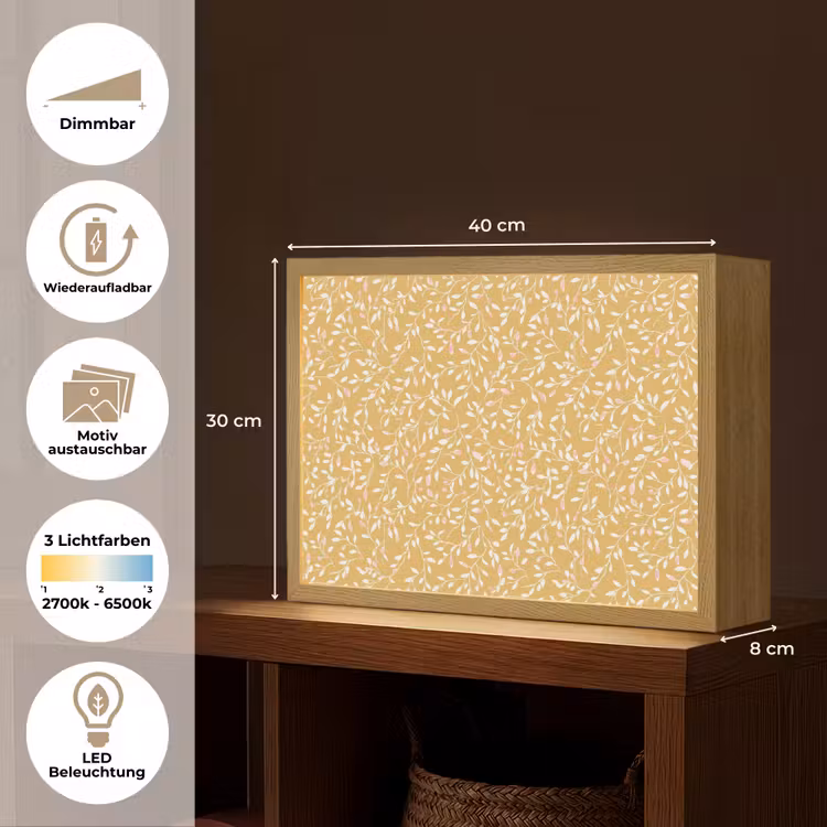 Lightbox - Wandleuchte - Äste - Muster - Ocker — 9