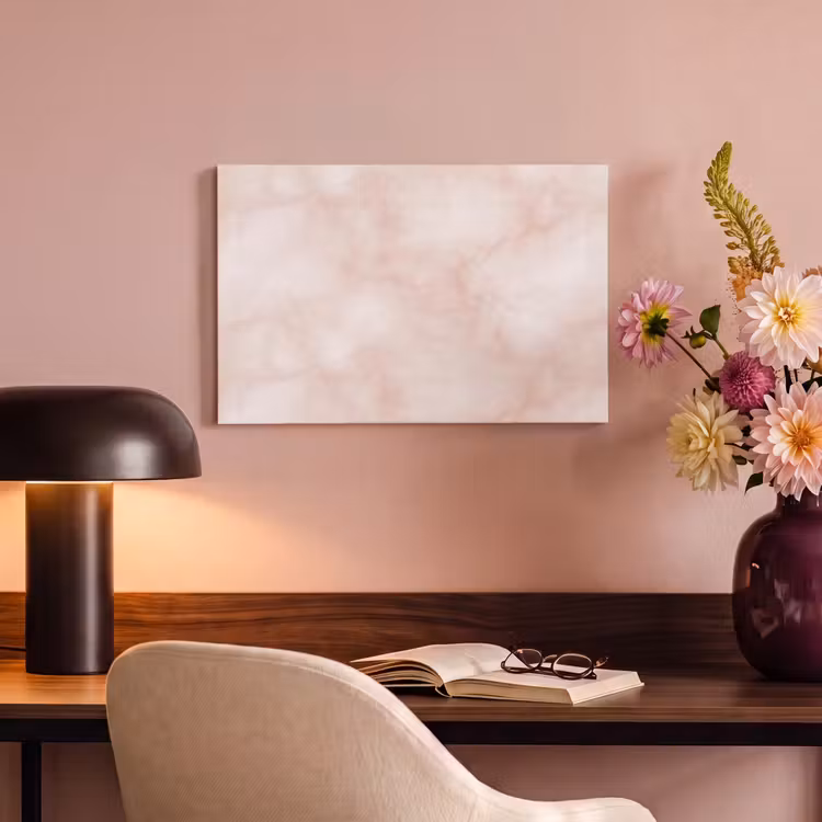 Leinwandbild - Rosa - Marmor - Creme — 3